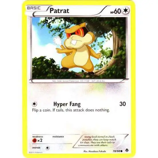 Pokemon Trading Card Game Black & White Emerging Powers Common Patrat #78