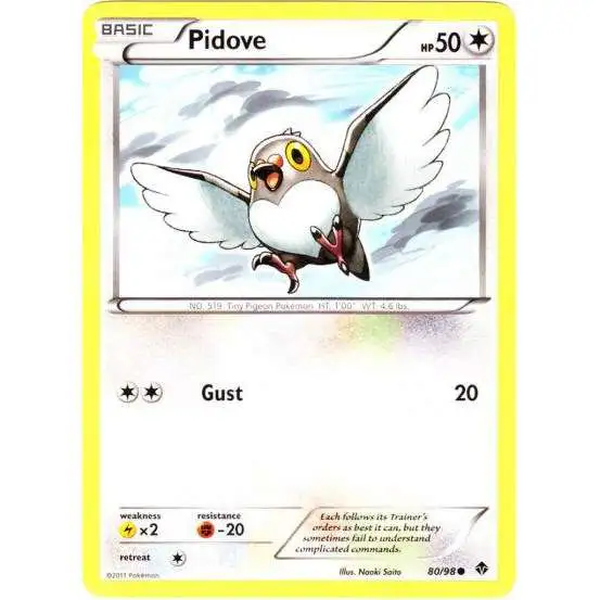 Pokemon Trading Card Game Black & White Emerging Powers Common Pidove #80