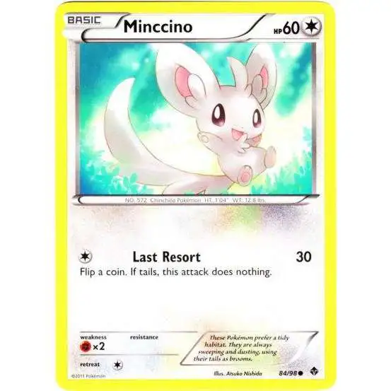 Pokemon Trading Card Game Black & White Emerging Powers Common Minccino #84