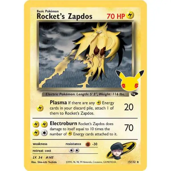 Pokemon Celebrations Classic Collection Rocket's Zapdos #15