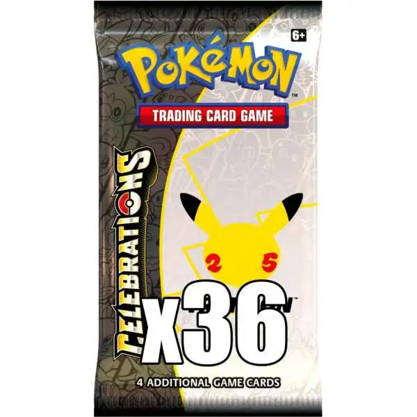 Pokemon Celebrations LOT of 36 Booster Packs [Equivalent of a Booster Box! 4 Cards Per Pack]