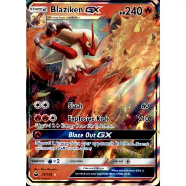 pokemon cards blaziken gx SM Celestial Storm Card: - 170/168 - Rainbow Rare (You cant use more than 1 GX attack in a game.) Blaziken GX HR from Splitting