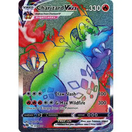 pokemon cards rainbow rare charizard vmax Graded: 74/73 Champion's Path (2020) Holo Beckett 9.5 clear acrylic holder that perfectly accentuates the stunning visual design and character artwork The Cards Of Pokmon TCG: