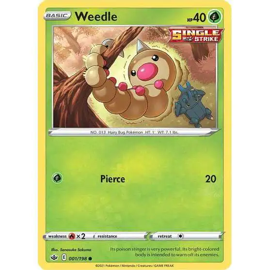 Pokemon Trading Card Game Sword & Shield Chilling Reign Common Weedle #1