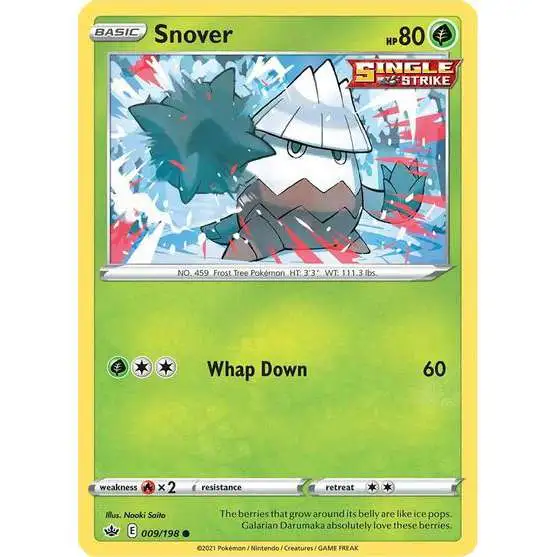 Pokemon Trading Card Game Sword & Shield Chilling Reign Common Snover #9