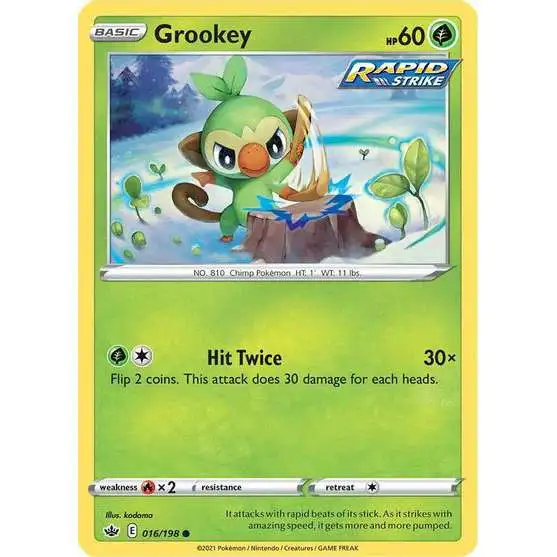 Pokemon Trading Card Game Sword & Shield Chilling Reign Common Grookey #16