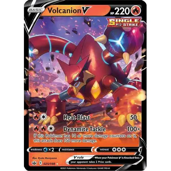 Pokemon Trading Card Game Sword & Shield Chilling Reign Ultra Rare Holo Volcanion V #25