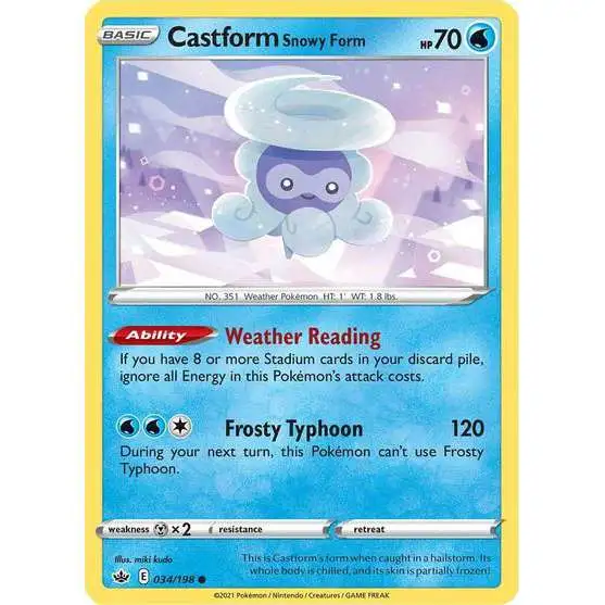 Pokemon Trading Card Game Sword & Shield Chilling Reign Common Castform Snowy Form #34