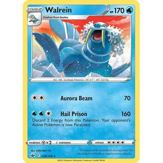 Pokemon Trading Card Game Sword & Shield Chilling Reign Rare Walrein #39