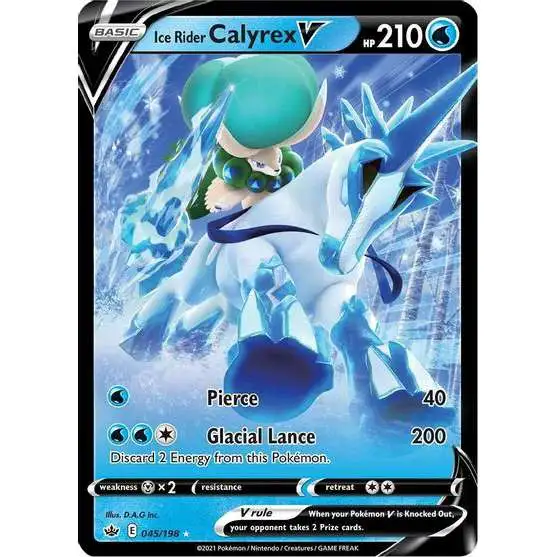 Pokemon Trading Card Game Sword & Shield Chilling Reign Ultra Rare Holo Ice Rider Calyrex V #45