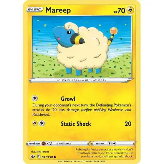 Pokemon Trading Card Game Sword & Shield Chilling Reign Common Mareep #47