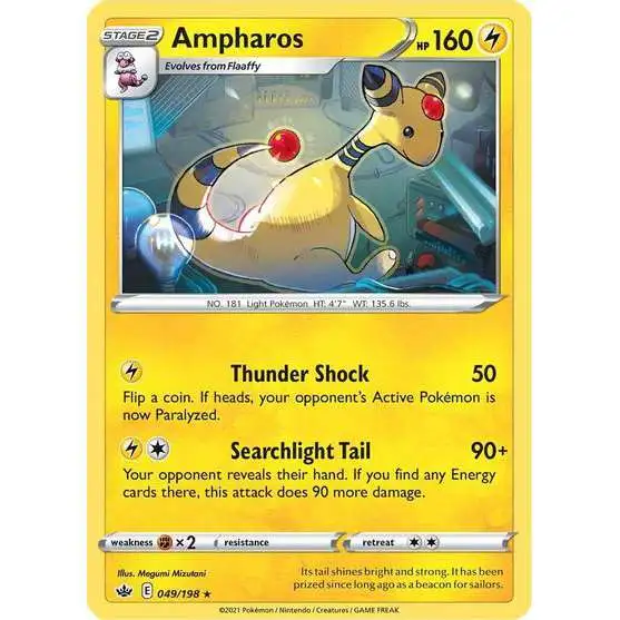 Pokemon Trading Card Game Sword & Shield Chilling Reign Rare Ampharos #49 [Reverse Holo]