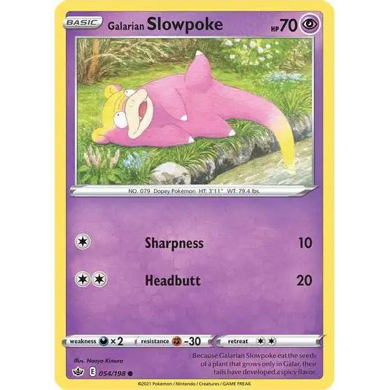 Pokemon Trading Card Game Sword & Shield Chilling Reign Common Galarian Slowpoke #54 [Reverse Holo]