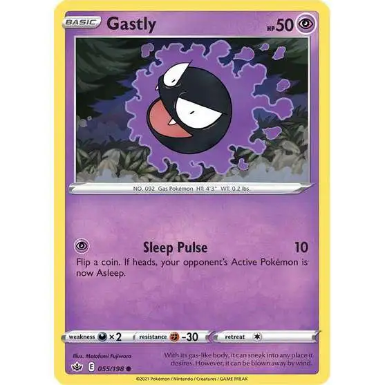 Pokemon Trading Card Game Sword & Shield Chilling Reign Common Gastly #55