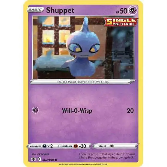 Pokemon Trading Card Game Sword & Shield Chilling Reign Common Shuppet #62
