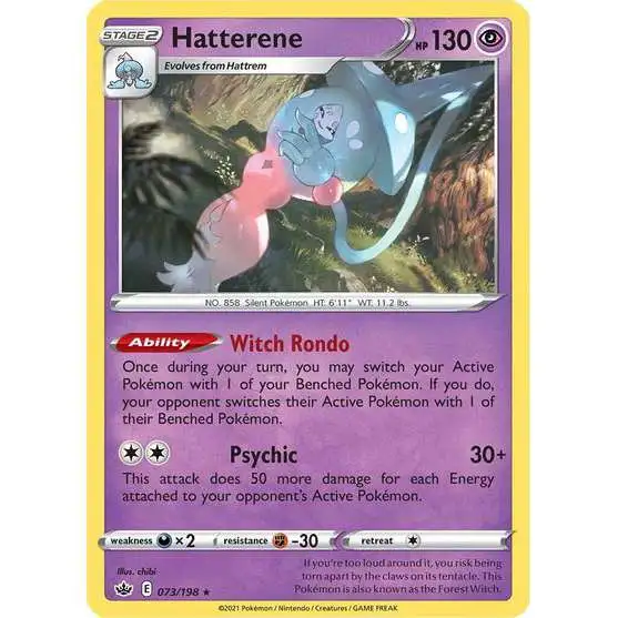 Pokemon Trading Card Game Sword & Shield Chilling Reign Rare Holo Hatterene #73