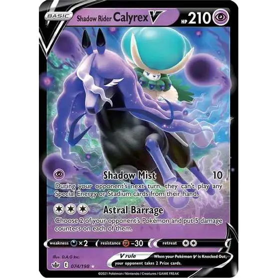Pokemon Trading Card Game Sword & Shield Chilling Reign Ultra Rare Holo Shadow Rider Calyrex V #74