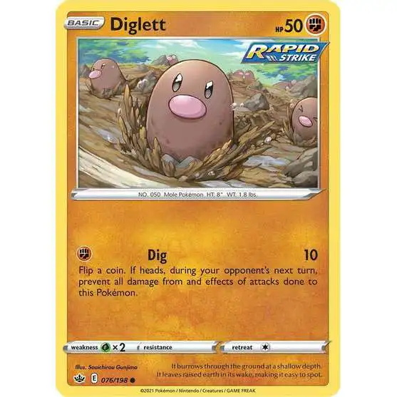 Pokemon Trading Card Game Sword & Shield Chilling Reign Common Diglett #76