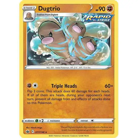 Pokemon Trading Card Game Sword & Shield Chilling Reign Rare Dugtrio #77