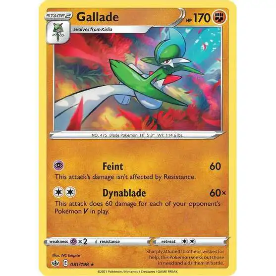 Pokemon Trading Card Game Sword & Shield Chilling Reign Rare Gallade #81