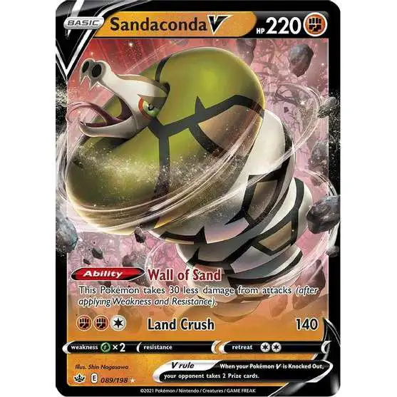 Pokemon Trading Card Game Sword & Shield Chilling Reign Ultra Rare Holo Sandaconda V #89