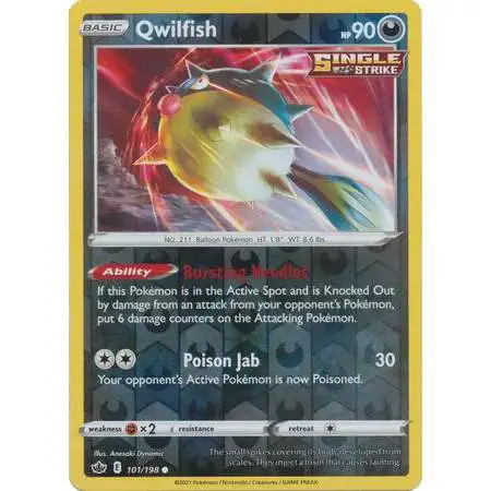 Pokemon Trading Card Game Sword & Shield Chilling Reign Common Qwilfish #101