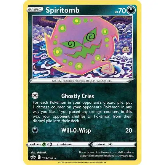 Pokemon Trading Card Game Sword & Shield Chilling Reign Rare Spiritomb #103