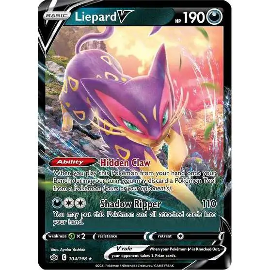 Pokemon Trading Card Game Sword & Shield Chilling Reign Ultra Rare Holo Liepard V #104