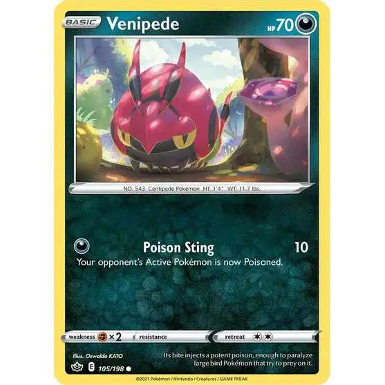 Pokemon Trading Card Game Sword & Shield Chilling Reign Common Venipede #105