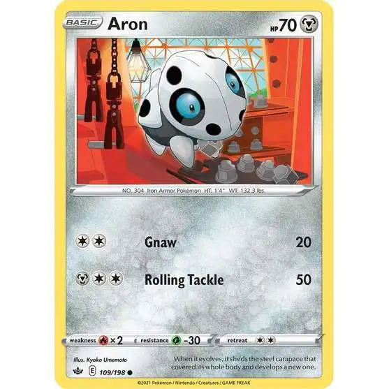 Pokemon Trading Card Game Sword & Shield Chilling Reign Common Aron #109