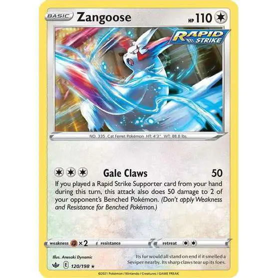 Pokemon Trading Card Game Sword & Shield Chilling Reign Rare Zangoose #120