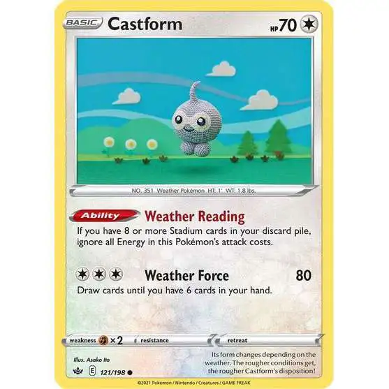 Pokemon Trading Card Game Sword & Shield Chilling Reign Common Castform #121