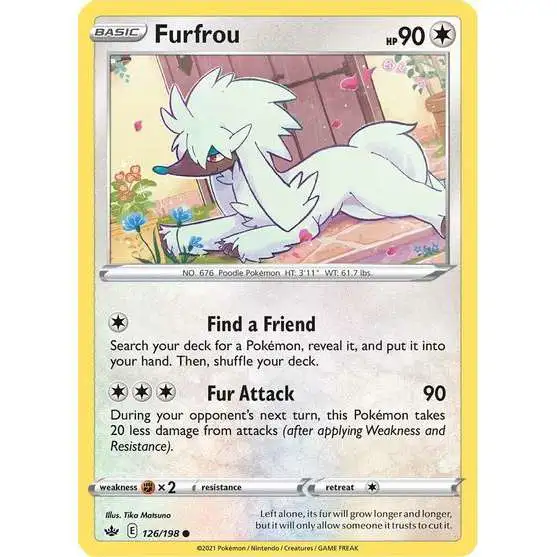 Pokemon Trading Card Game Sword & Shield Chilling Reign Common Furfrou #126