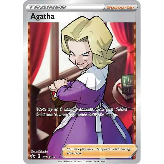Pokemon Trading Card Game Sword & Shield Chilling Reign Ultra Rare Agatha #186