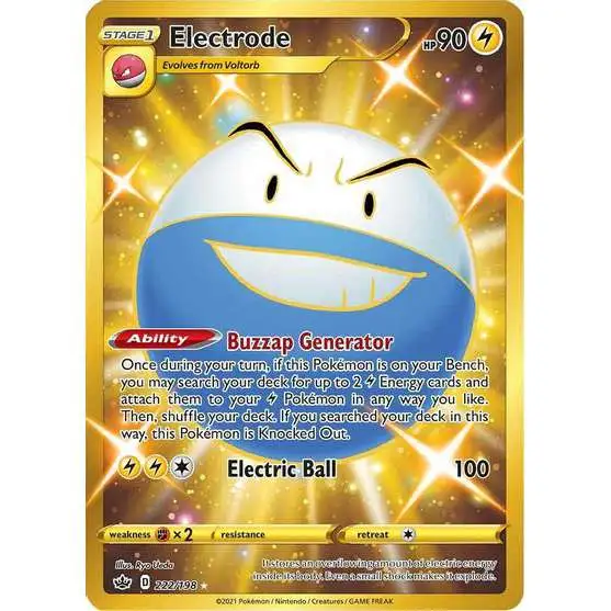 Pokemon Trading Card Game Sword & Shield Chilling Reign Secret Rare Electrode #222