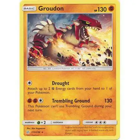Pokemon Trading Card Game Sun & Moon Cosmic Eclipse Rare Groudon #113