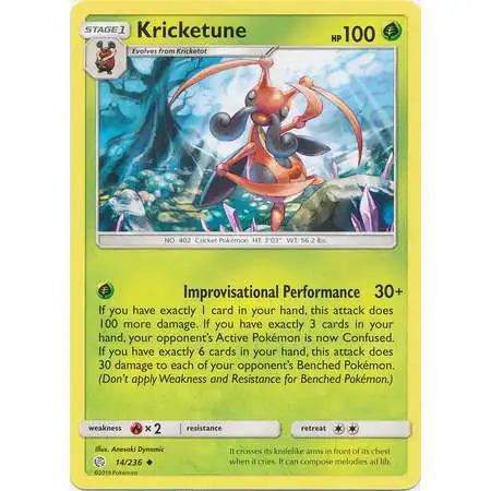 Pokemon Trading Card Game Sun & Moon Cosmic Eclipse Uncommon Kricketune #14