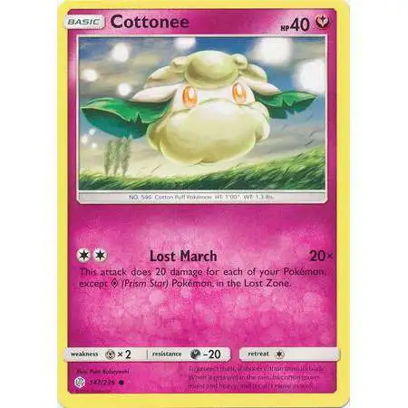 Pokemon Trading Card Game Sun & Moon Cosmic Eclipse Common Cottonee #147