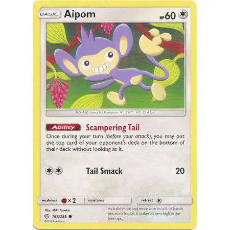 Pokemon Trading Card Game Sun & Moon Cosmic Eclipse Common Aipom #169