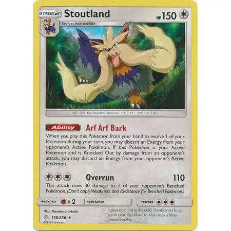 Pokemon Trading Card Game Sun & Moon Cosmic Eclipse Rare Holo Stoutland #176