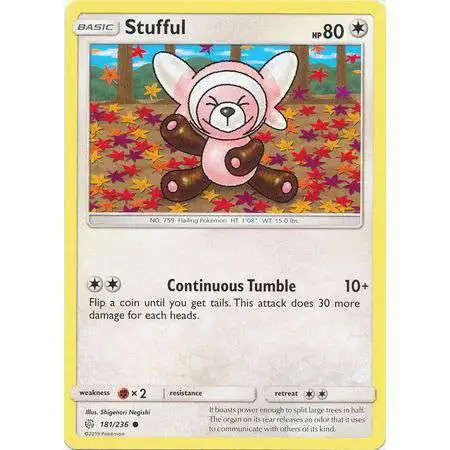 Pokemon Trading Card Game Sun & Moon Cosmic Eclipse Common Stufful #181