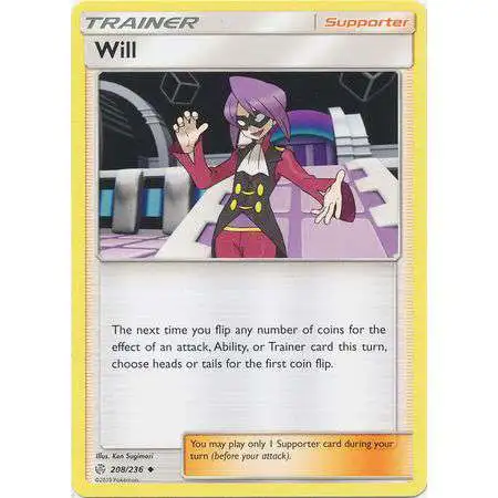 Pokemon Trading Card Game Sun & Moon Cosmic Eclipse Uncommon Will #208