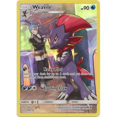 Pokemon Trading Card Game Sun & Moon Cosmic Eclipse Secret Rare Weavile #238