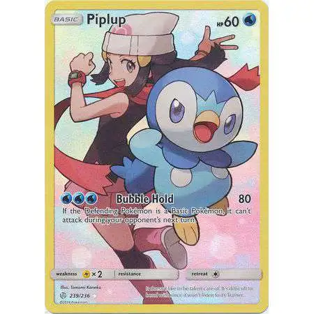 Pokemon Trading Card Game Sun & Moon Cosmic Eclipse Secret Rare Piplup #239