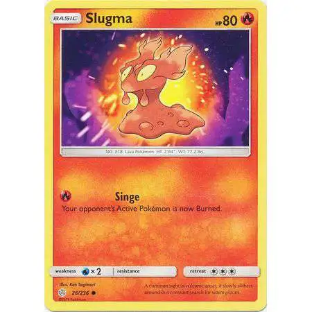 Pokemon Trading Card Game Sun & Moon Cosmic Eclipse Common Slugma #26