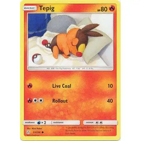 Pokemon Trading Card Game Sun & Moon Cosmic Eclipse Common Tepig #31