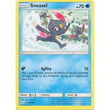 Pokemon Trading Card Game Sun & Moon Cosmic Eclipse Common Sneasel #43