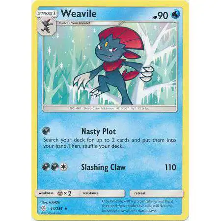 Pokemon Trading Card Game Sun & Moon Cosmic Eclipse Rare Weavile #44