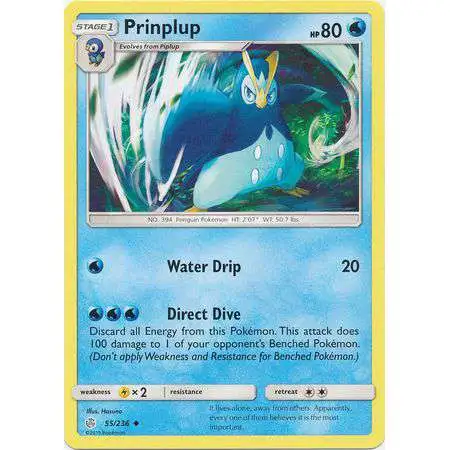 Pokemon Trading Card Game Sun & Moon Cosmic Eclipse Uncommon Prinplup #55