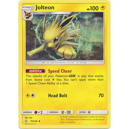 Pokemon Trading Card Game Sun & Moon Cosmic Eclipse Uncommon Jolteon #70